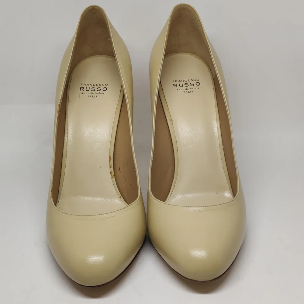 Francesco Russo Round Toe Butter 4.25" High Heel Sz 6 US / 39 IT - Picture 2 of 8